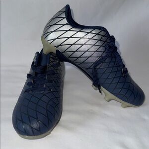 Kids Blue and Silver Soccer Cleats